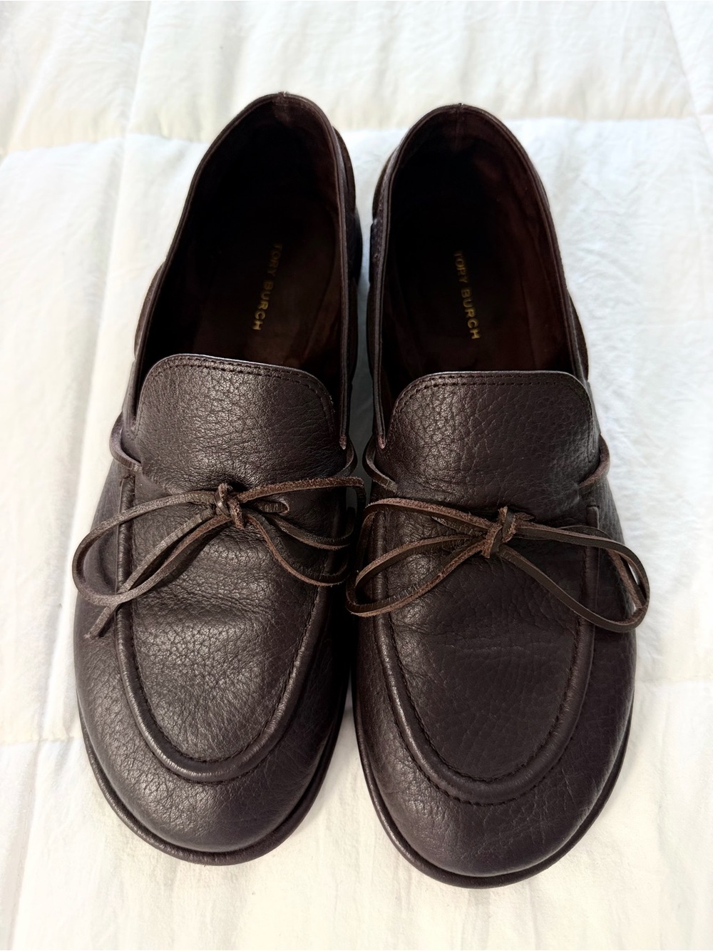 Tory Burch Brown Leather Slip-On Loafer NEW
